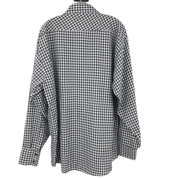 Ramani Button Up Shirt Men's Size 2XL Gingham Plaid Black & White Checked NWT - Picture 2 of 10